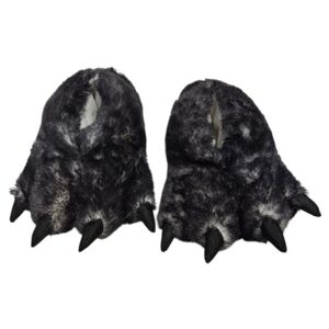 Norty Plush Wolf Paw Slippers